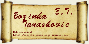 Božinka Tanasković vizit kartica